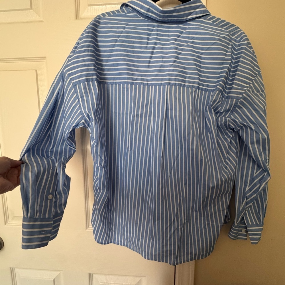 Talbots Light Blue and White Striped Casual Shirt - Picture 5 of 5